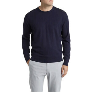 Peter Millar Merino Wool Silk Sweater Mens 2XL Navy Crewneck Pullover light